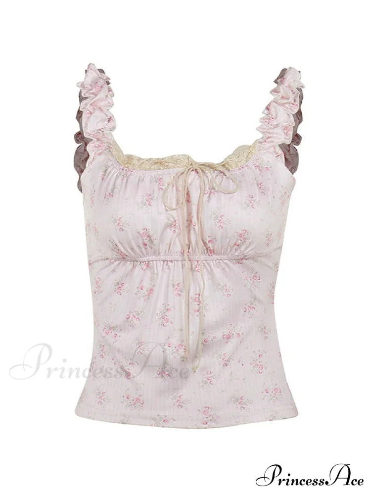 Lace Paneled Graceful Denim Corset Top
