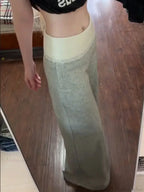 Lace Patchwork Basic Flare Women Pants