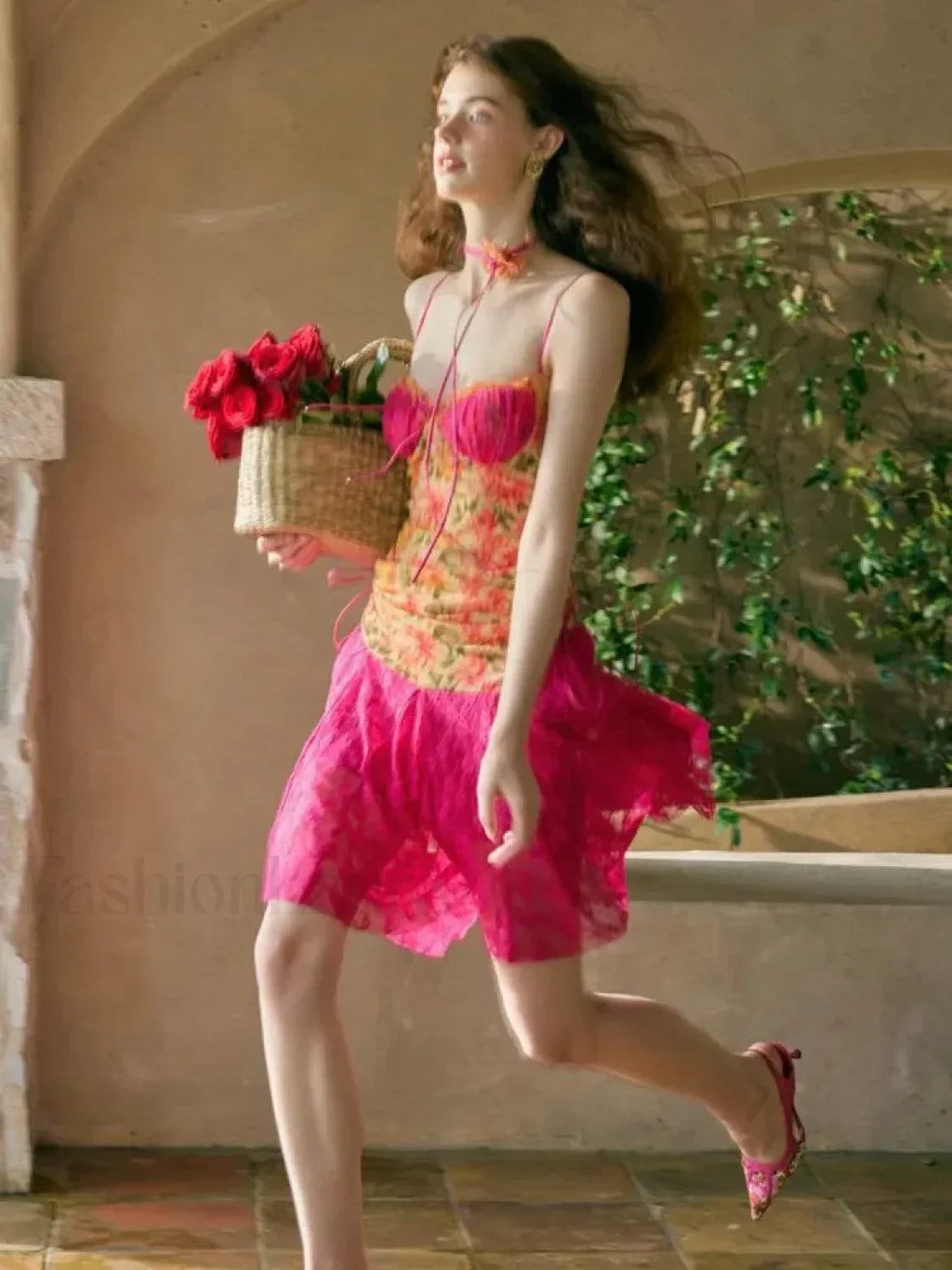 Lace Patchwork Bodycon Floral Dress