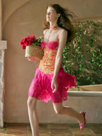 Multi Lace Patchwork Bodycon Floral Dress