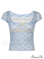 Lace Patchwork Graceful Butterfly Print Dress