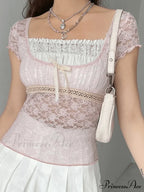Lace Patchwork Graceful Butterfly Print Dress