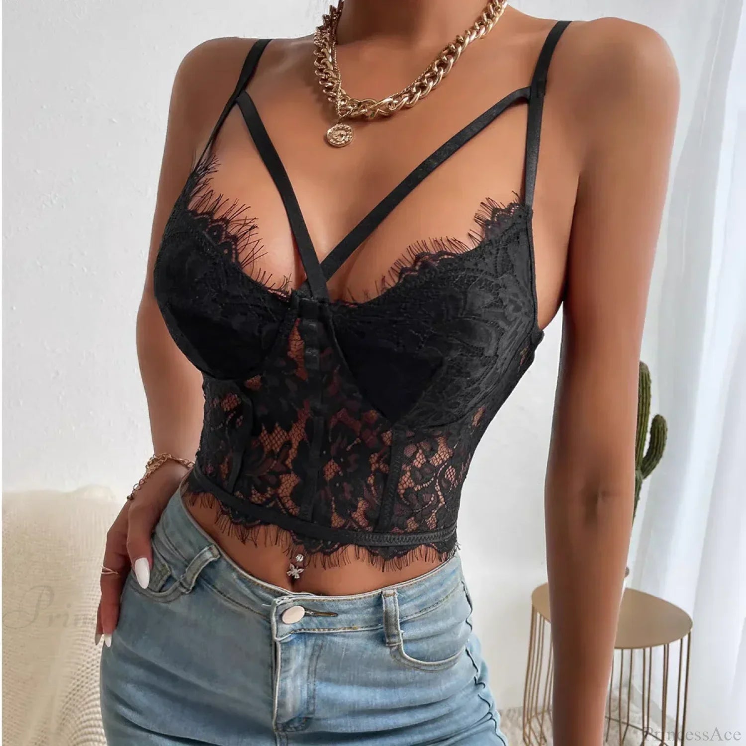 Lace Perspective Spice Girls Halter Corset Top