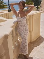 Lace Slim Bodycon Maxi Vacation Dress