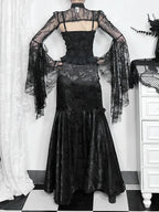 Lace Splicing Asymmetric Skirt