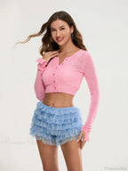 Lace Trim Multi-Layer Bloomer Short