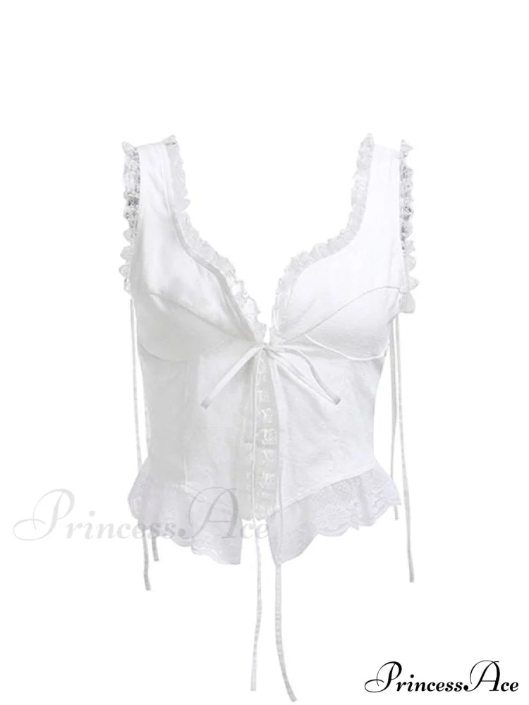 Lace Trim Ribbed Trendy Two Piece Set