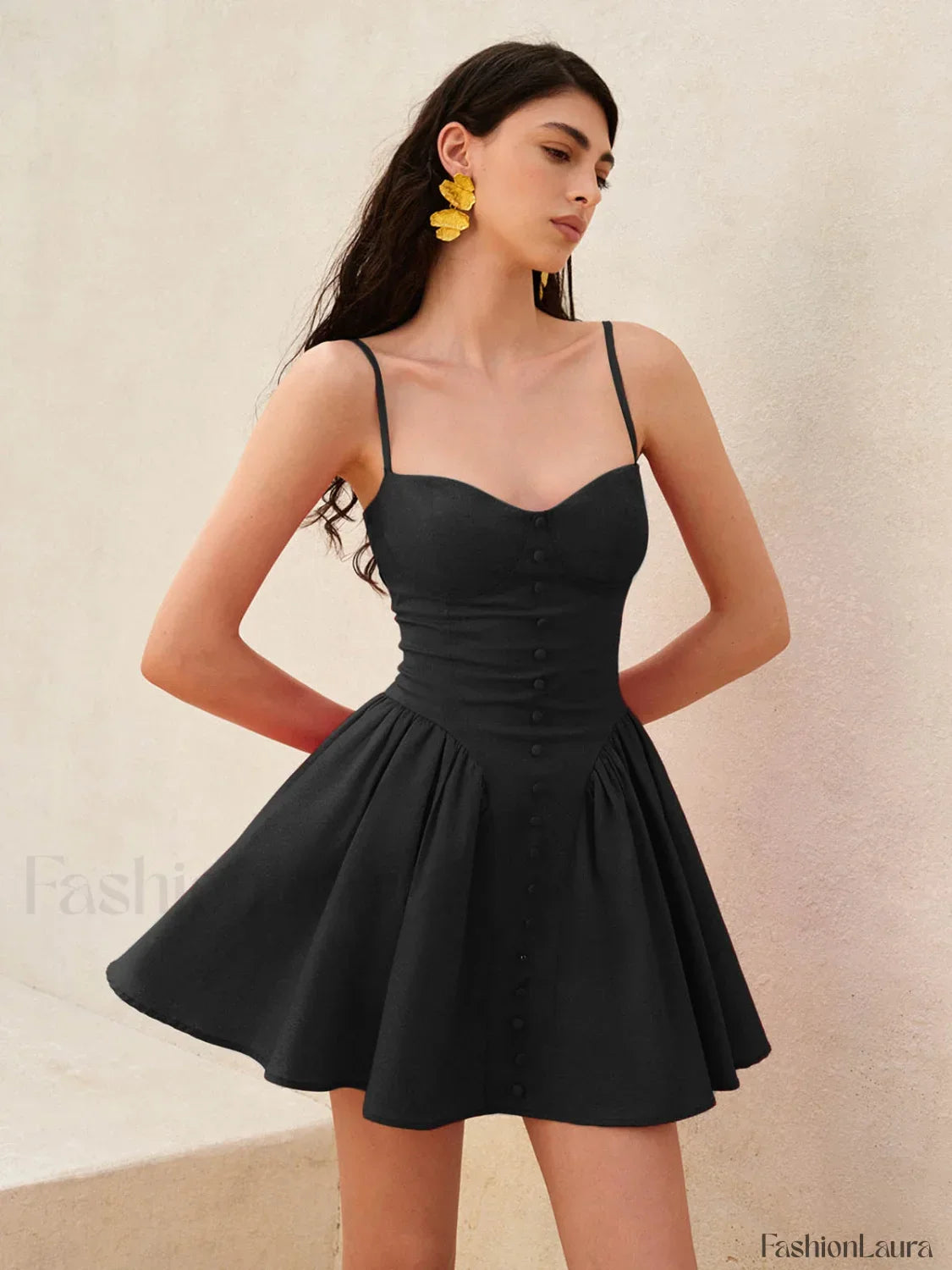 Lace-up Back Cami Dress