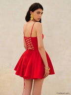Lace-up Back Cami Dress