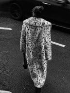 Lace-Up Grey Woolen High Collar Overcoat