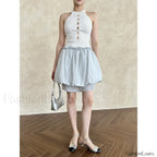 Lace Up Minimalist Casual Skirt