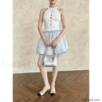 Lace Up Minimalist Casual Skirt