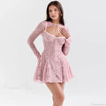 Lace Waist Wrap A-line Vacation Dress