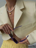 Ladies Slim Cropped Blazer Coat