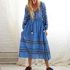 Lantern Long Sleeve Lace Maxi Boho Dress