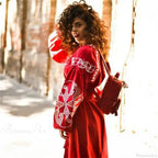 Lantern Sleeve Ethnic Tunic Boho Dress