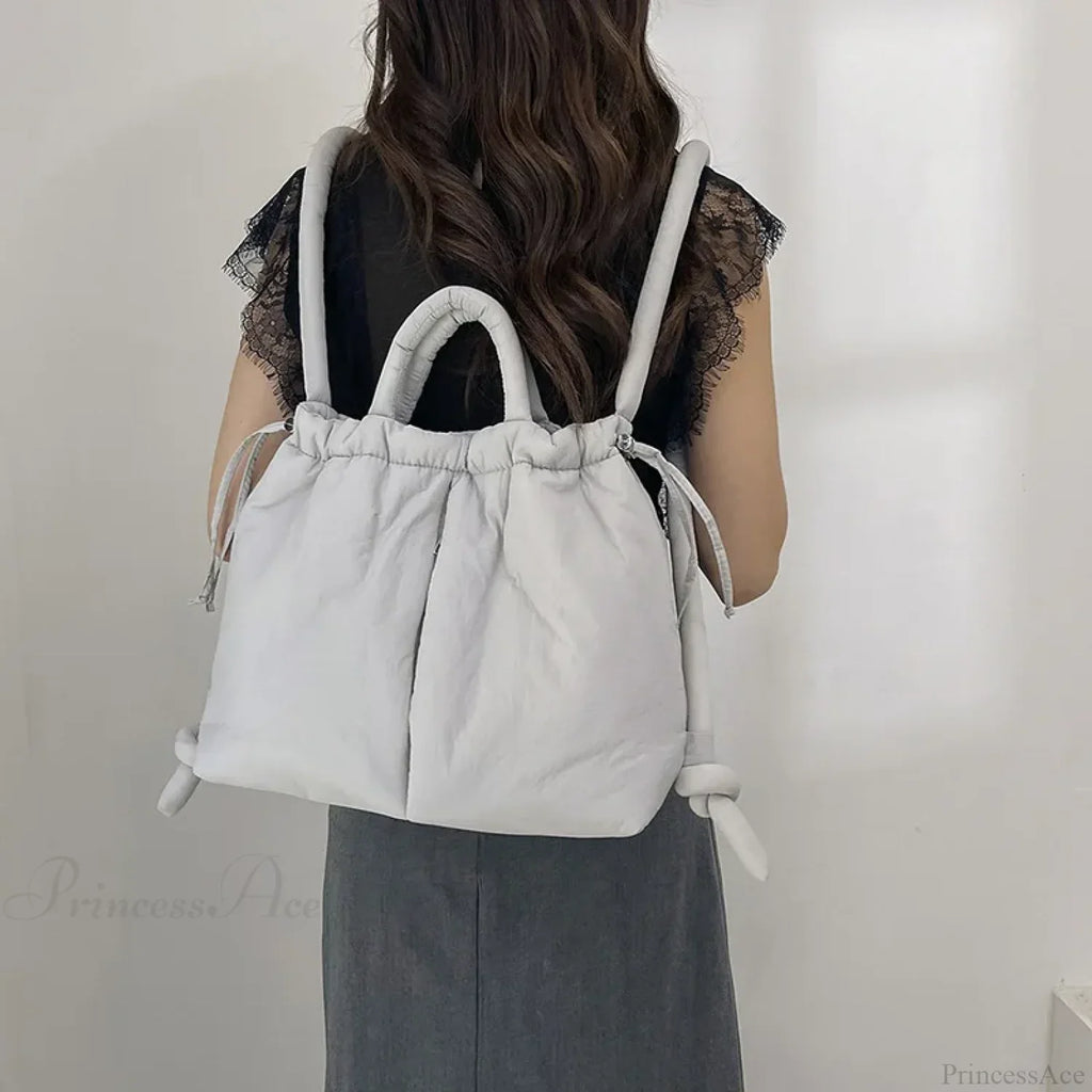 Large Capacity Puffer Nylon Tote Handbag Designer