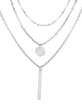 Chic Modern Geometry Necklace for Women - 3 Layered Design for All Seasons