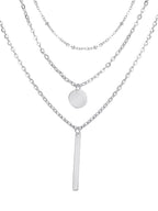 Chic Modern Geometry Necklace for Women - 3 Layered Design for All Seasons