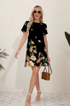 Latest Summer Fashion Floral Print Round Neck Dress