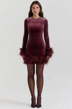 Lidia Boutique Women's Velvet Mini Dress Elevated Occasion Wear