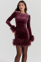 Lidia Boutique Women's Velvet Mini Dress Elevated Occasion Wear