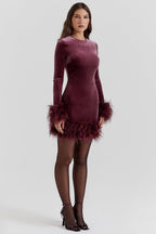 Lidia Boutique Women's Velvet Mini Dress Elevated Occasion Wear