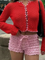 Layered Lace Bow Bloomer Short