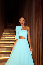 Lucía Exclusive Midi Dress with Floral Cut Out Elevated Occasion Wear