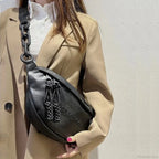 Leather Chest Bag for Women Crossbody