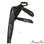 Leather Goth Punk Emo Stylish Elegant Classic Trendy Unique Crop Top