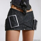 Leather High Waist A-Line Skirt