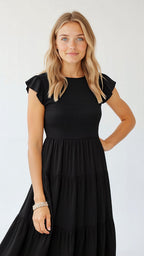 Pilar Chic Smocked Summer Midi Dress Pleated Designer Edit