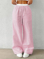 Leopard Drawstring Elastic Waist Loose Winter Pant