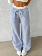 Leopard Drawstring Elastic Waist Loose Winter Pant