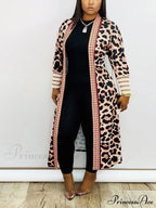 Leopard Print Graceful Bowknot Pleated Dress