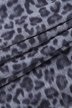 Leopard Print Mock Two-Piece Fitted Long Sleeve Tee