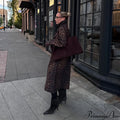 Leopard Stand Collar Stylish Long Overcoat