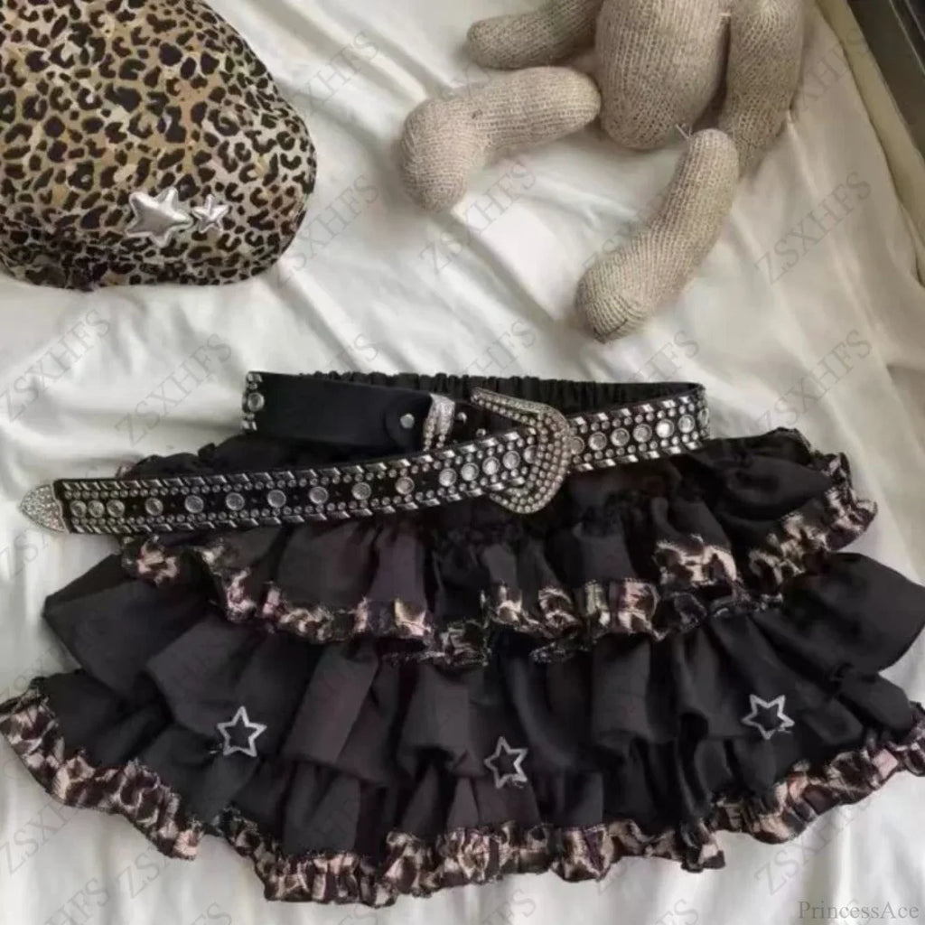 Leopard Vintage Sweet A-line Skirt