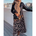 Zaida Premium Leopard Print V Neck Dress Elevated Occasion Wear