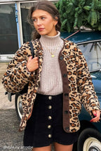 Leopard Print Button Down Coat