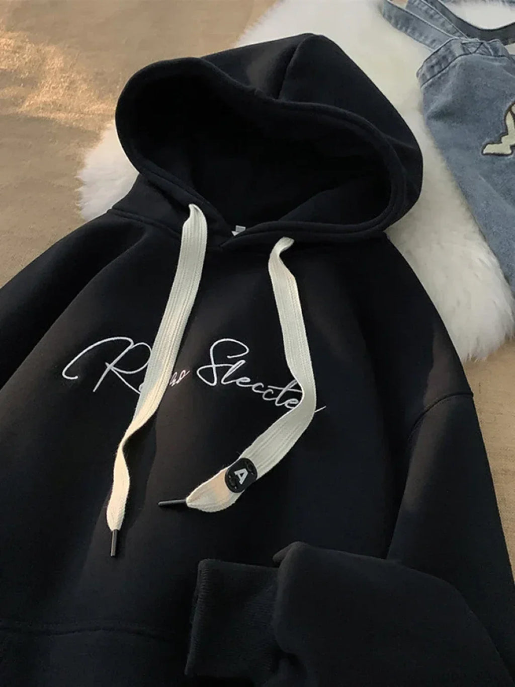 Letter Print Autumn Goth Fashion Hoodie