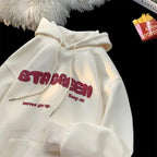 Letter Print Autumn Y2K Pocket Hoodie