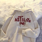 Letter Print Cotton Hoodie