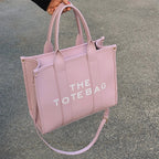 Letter Soft PU Leather Tote Shoulder Handbag