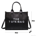 Letter Soft PU Leather Tote Shoulder Handbag