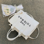 Letter Soft PU Leather Tote Shoulder Handbag