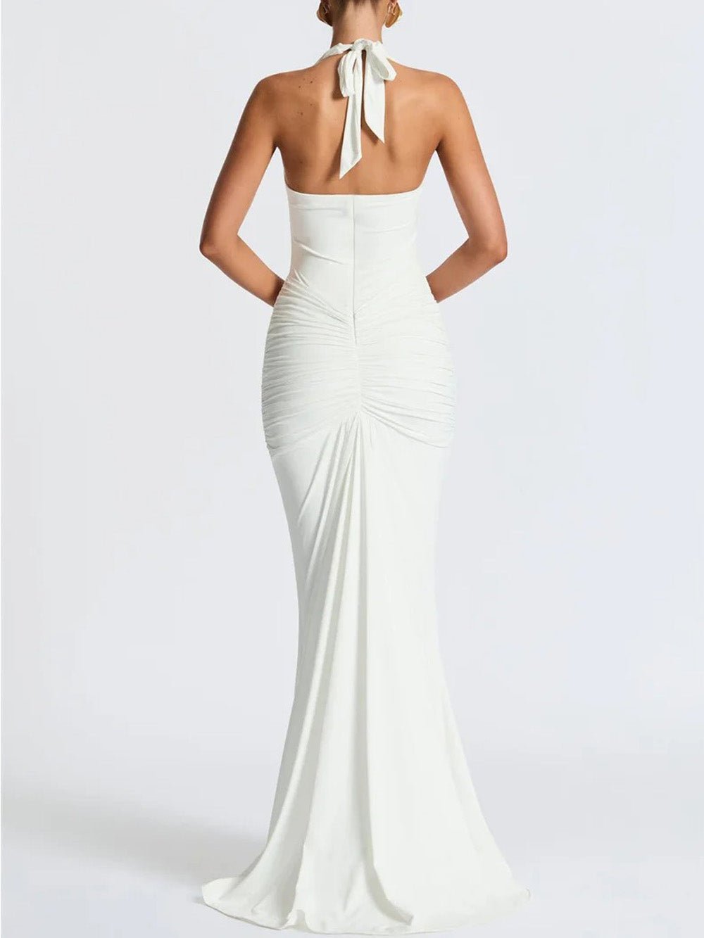 Liana Deep-V Halter Maxi Dress