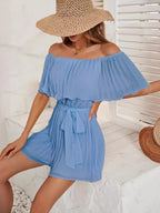 One-shoulder Mesh Jumpsuits