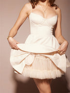 Liber Summer Women's Backless Solid Color Mini&Short Dresses